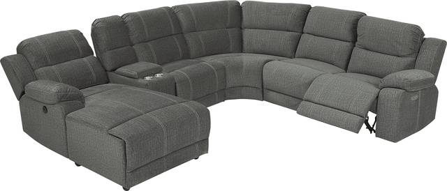 Prescott Point Gray 6 Pc Power Reclining Sectional - Thumbnail - Image 3