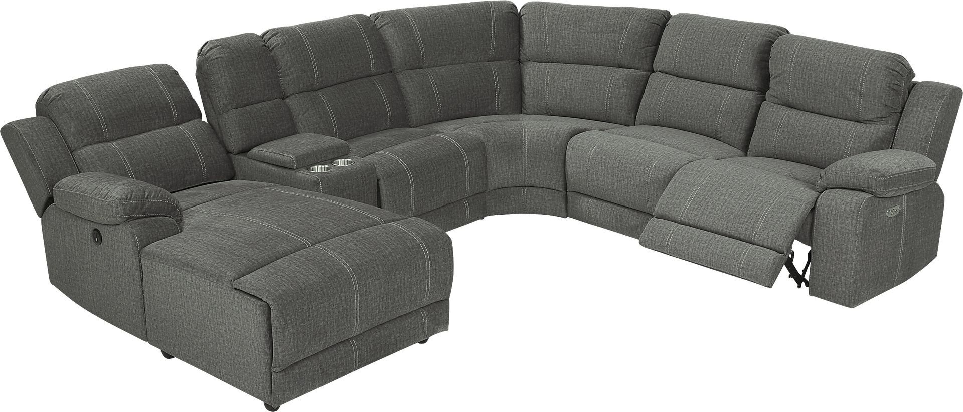 Prescott Point Gray 6 Pc Power Reclining Sectional - Image 3