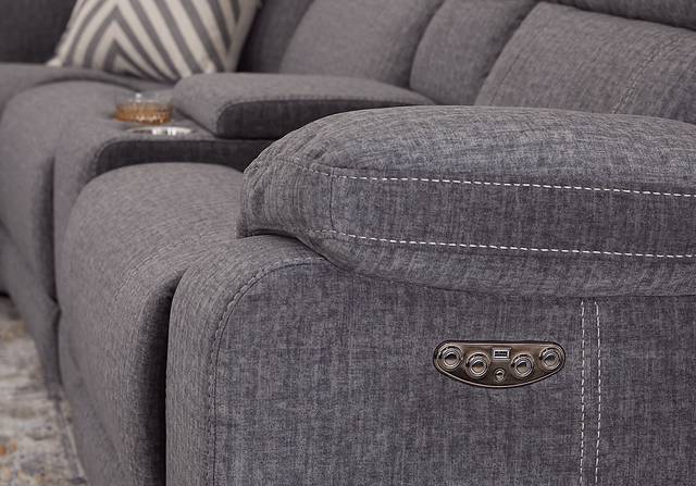 Prescott Point Gray 6 Pc Power Reclining Sectional - Thumbnail - Image 4
