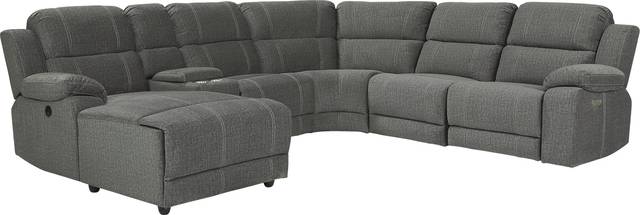 Prescott Point Gray 6 Pc Power Reclining Sectional - Thumbnail - Image 1