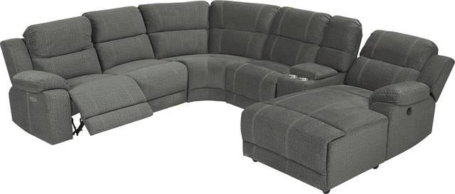Prescott Point Gray 6 Pc Power Reclining Sectional - Thumbnail - Image 3