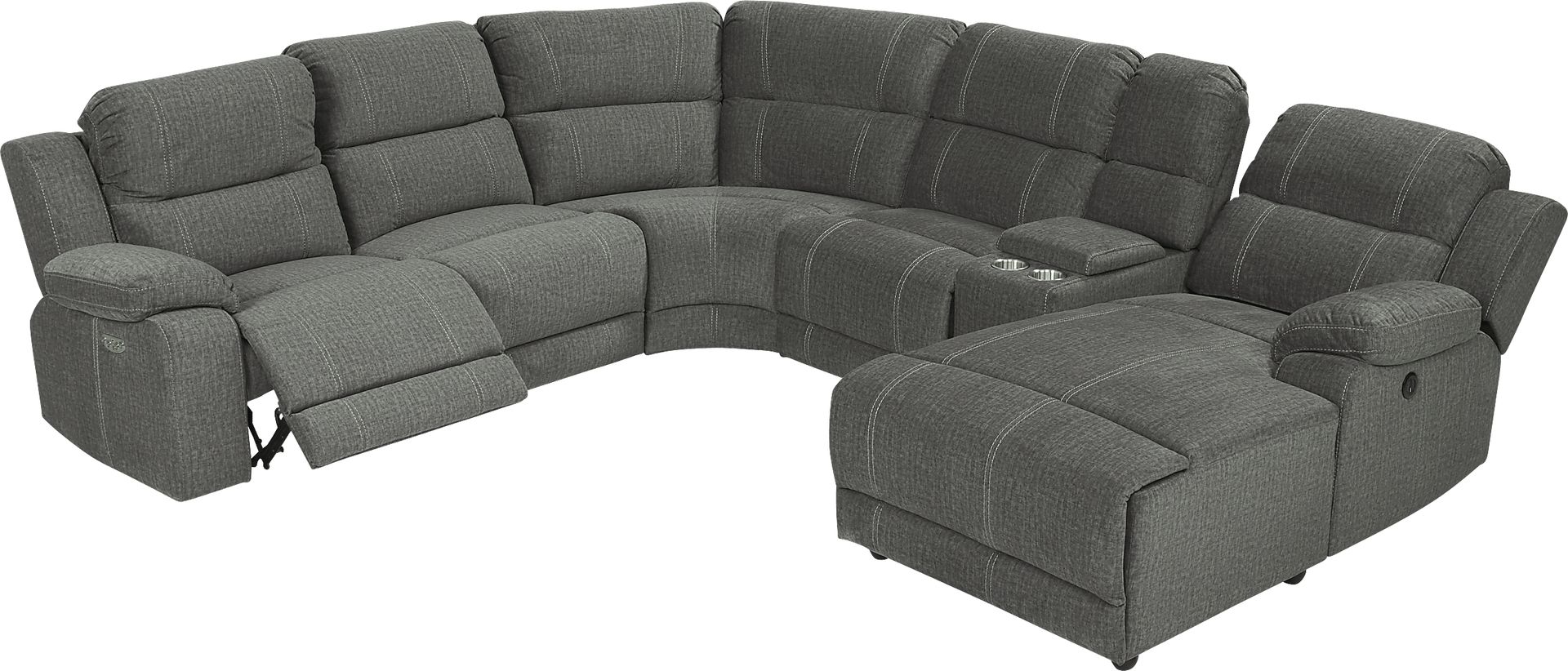 Prescott Point Gray 6 Pc Power Reclining Sectional - Image 3
