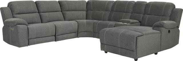 Prescott Point Gray 6 Pc Power Reclining Sectional - Thumbnail - Image 1