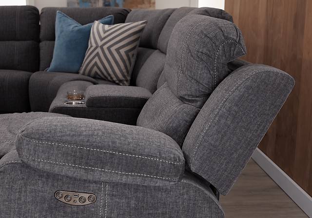 Prescott Point Gray 7 Pc Power Reclining Sectional Living Room - Thumbnail - Image 5