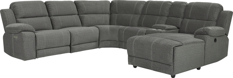 6 pc right arm chaise sectional