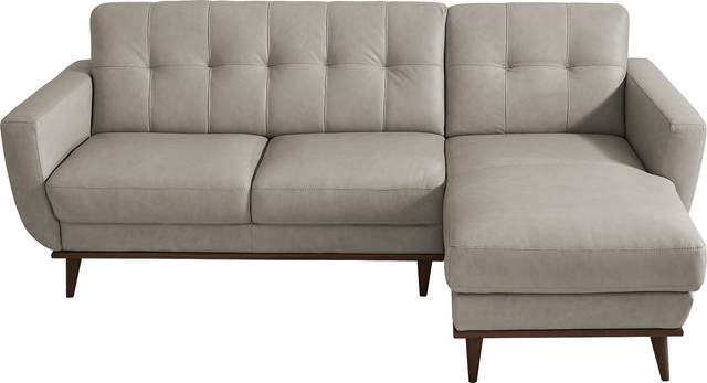 Pressly Place Light Gray Leather 2 Pc Sectional - Thumbnail - Image 3