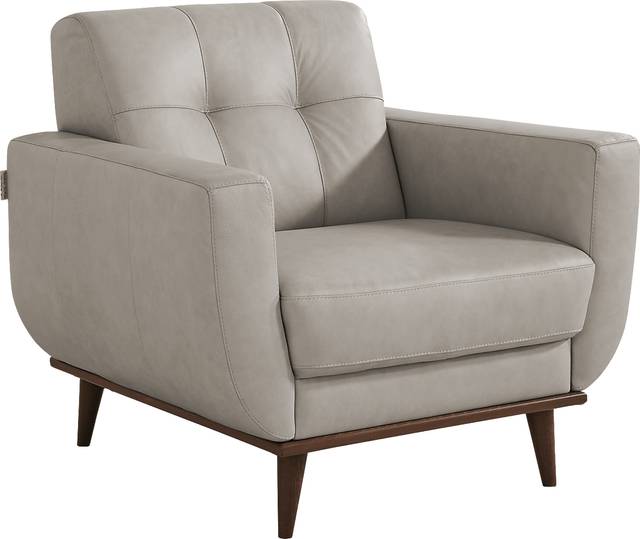Pressly Place Light Gray Leather 8 Pc Living Room - Thumbnail - Image 6