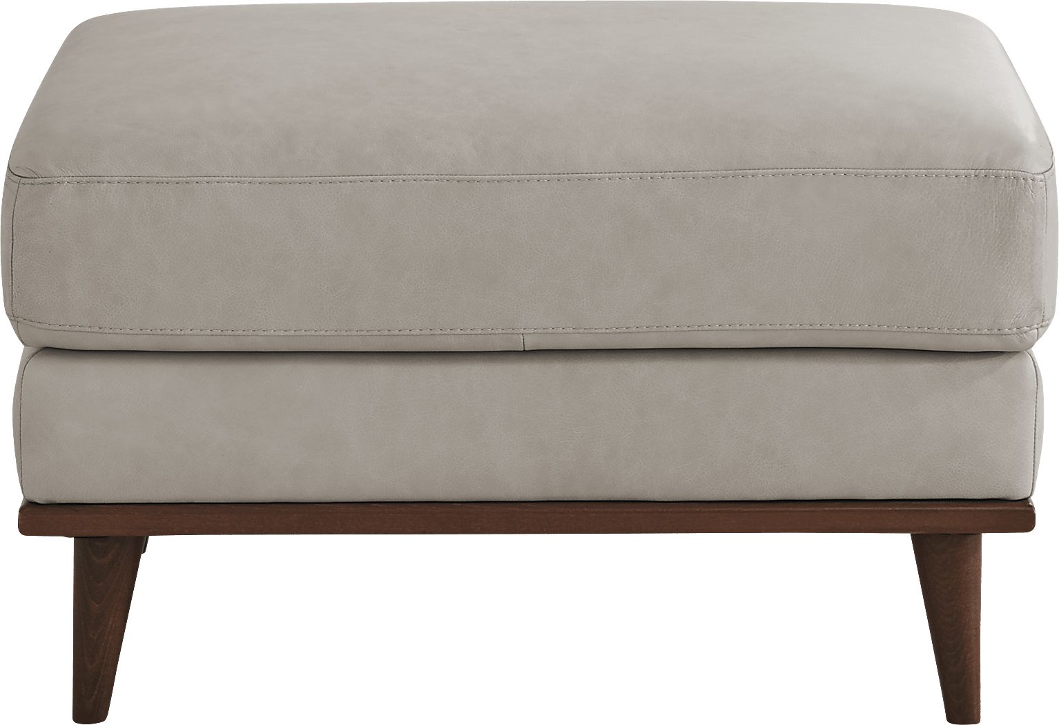 Pressly Place Light Gray Leather Ottoman Rooms To Go
