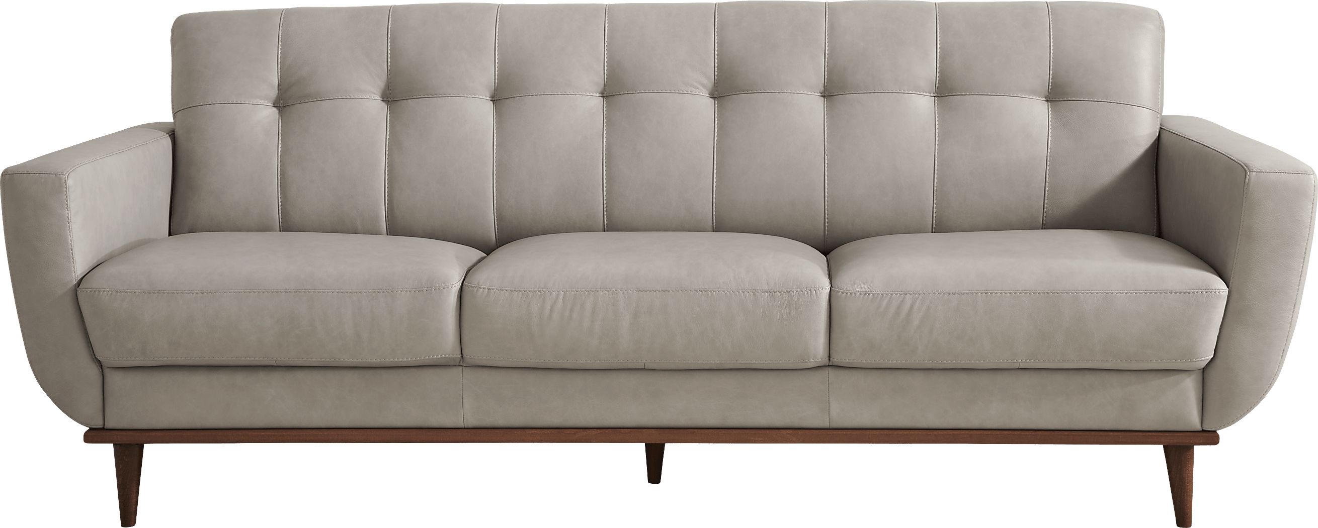 Pressly Place Light Gray Leather Sofa Rooms To Go
