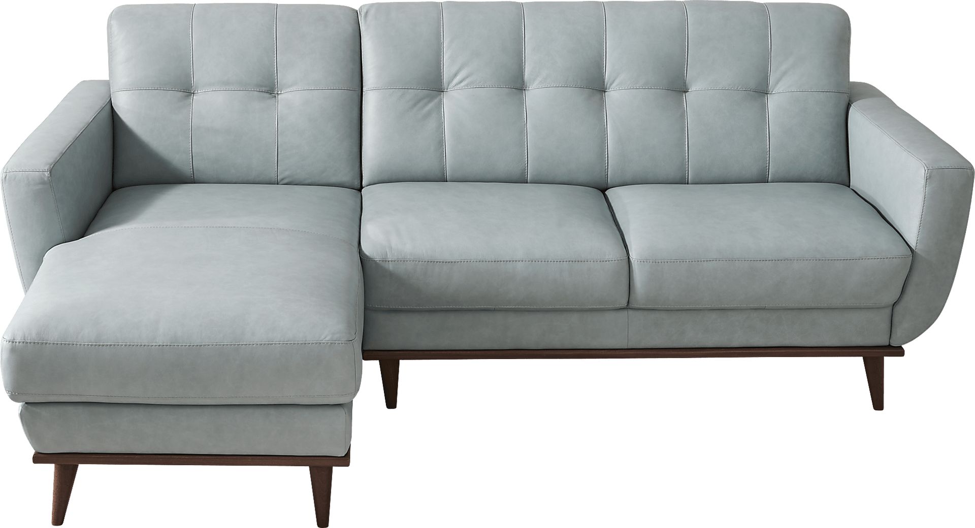 Pressly Place Sky Leather 2 Pc Sectional - Image 3