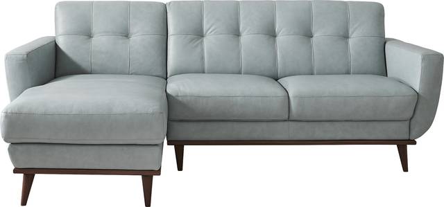Pressly Place Sky Leather 2 Pc Sectional - Thumbnail - Image 1