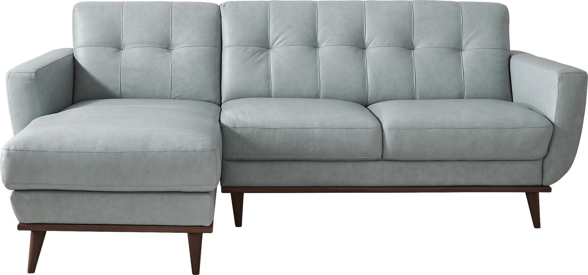 Pressly Place Sky Leather 2 Pc Sectional - Image 1