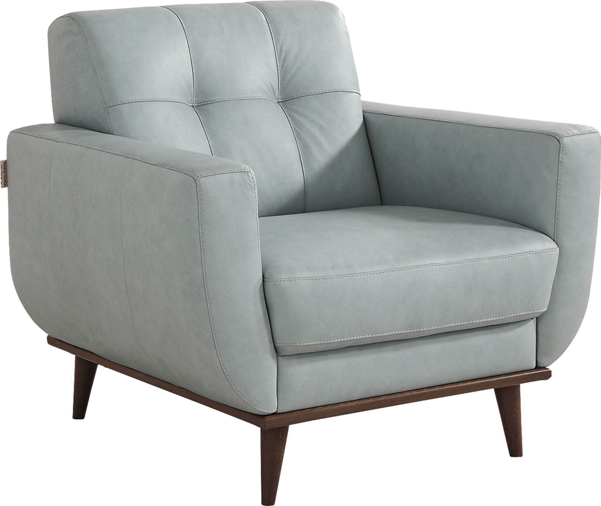Pressly Place Sky Leather Chair - Image 1
