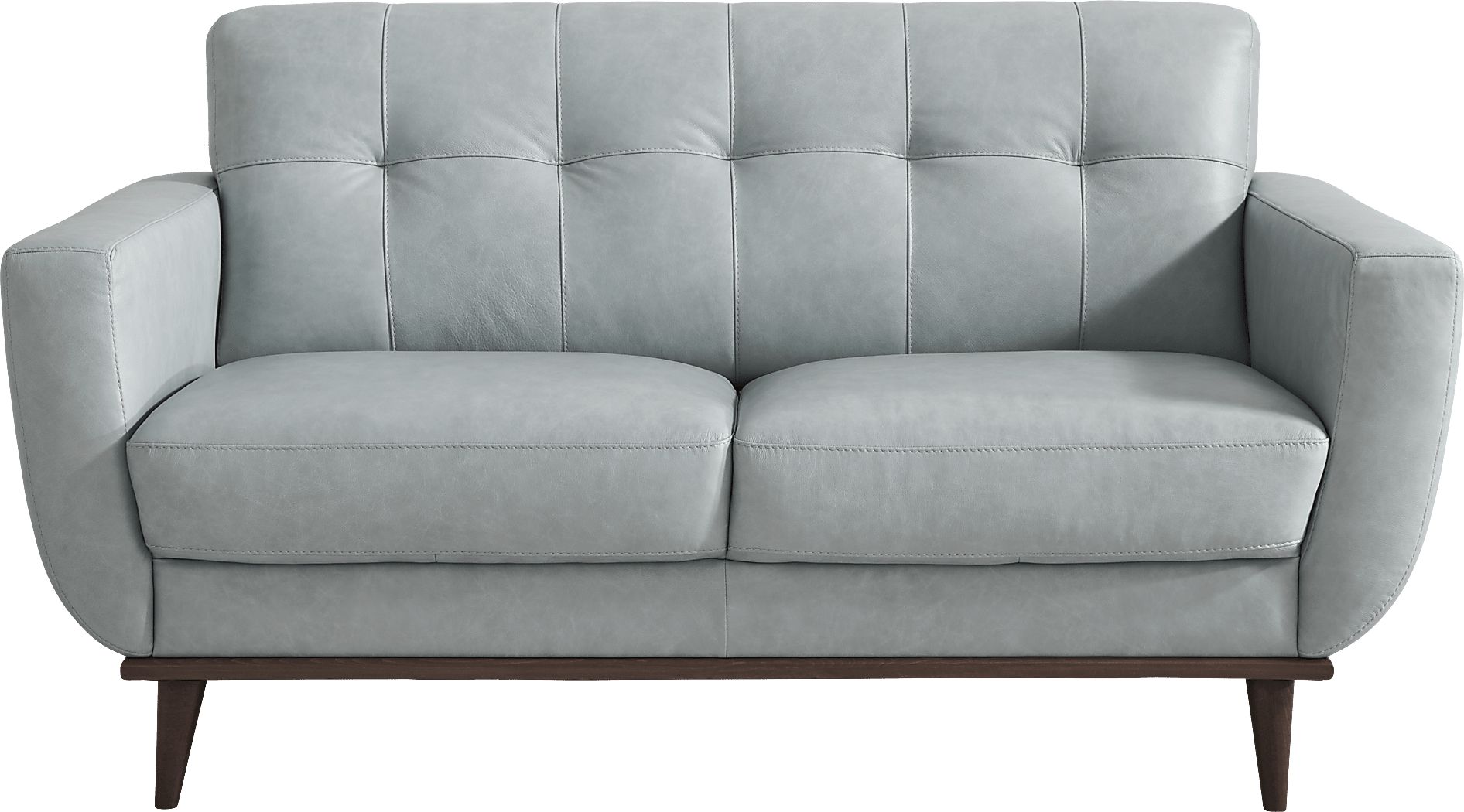 Pressly Place Sky Leather Loveseat Rooms To Go