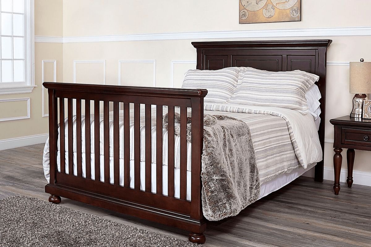Prestcott Rosewood Dark Wood Conversion Rails | Rooms to Go