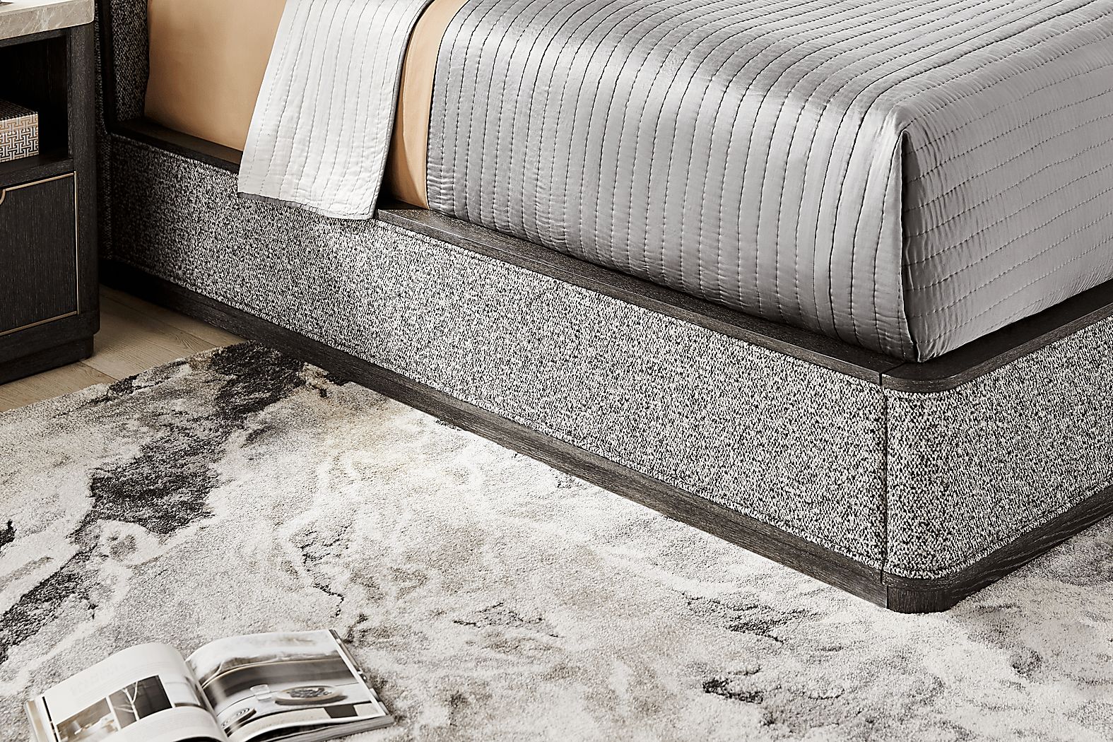 Preston Heights Gray 3 Pc King Upholstered Bed - Thumbnail 2