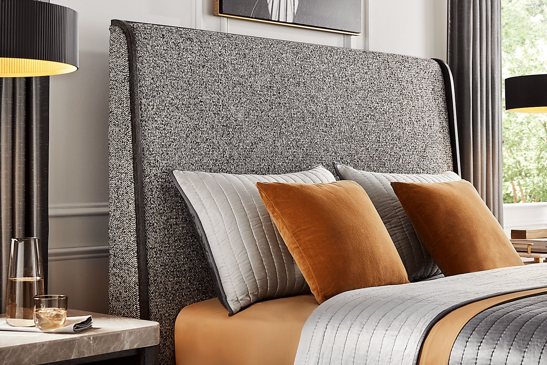 Preston Heights Gray 3 Pc Queen Upholstered Bed - Image 3