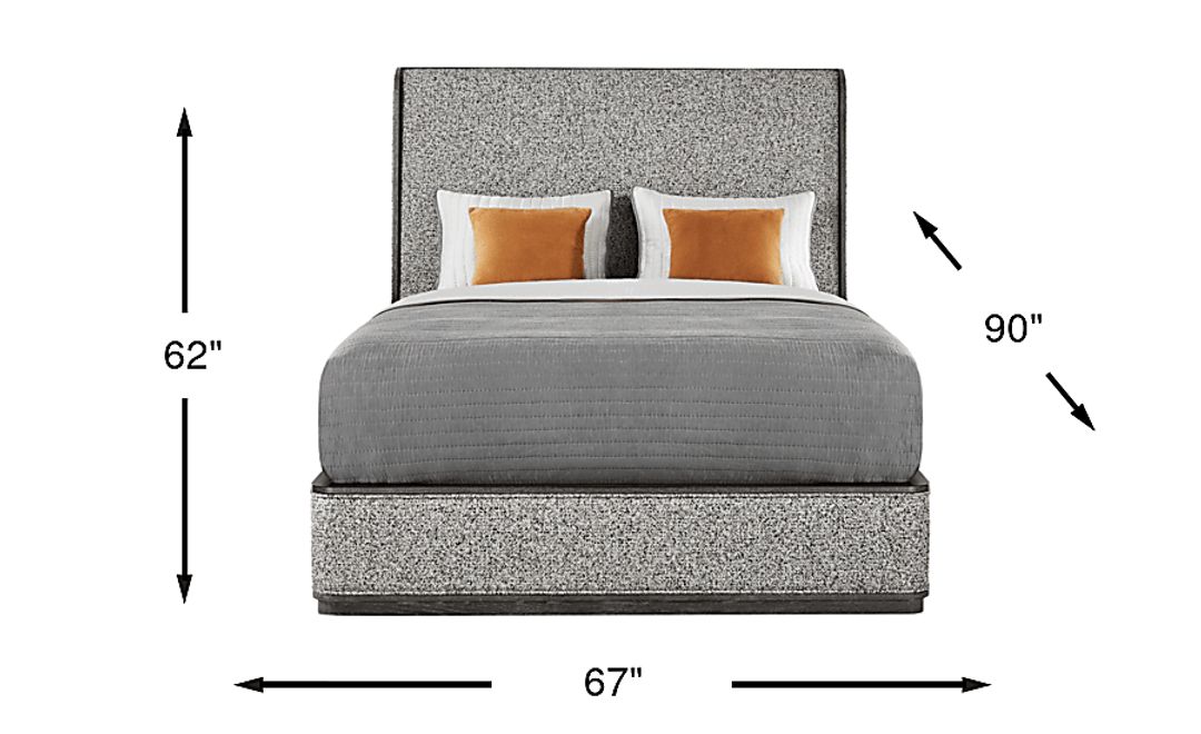 Preston Heights Gray 3 Pc Queen Upholstered Bed
