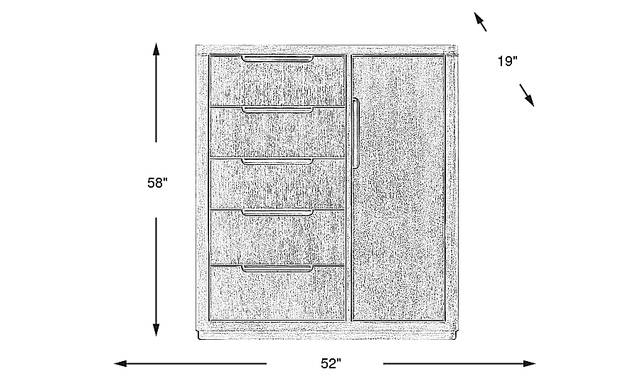 Dimension Image. Please refer to the Dimension Tab on this page for dimension details.