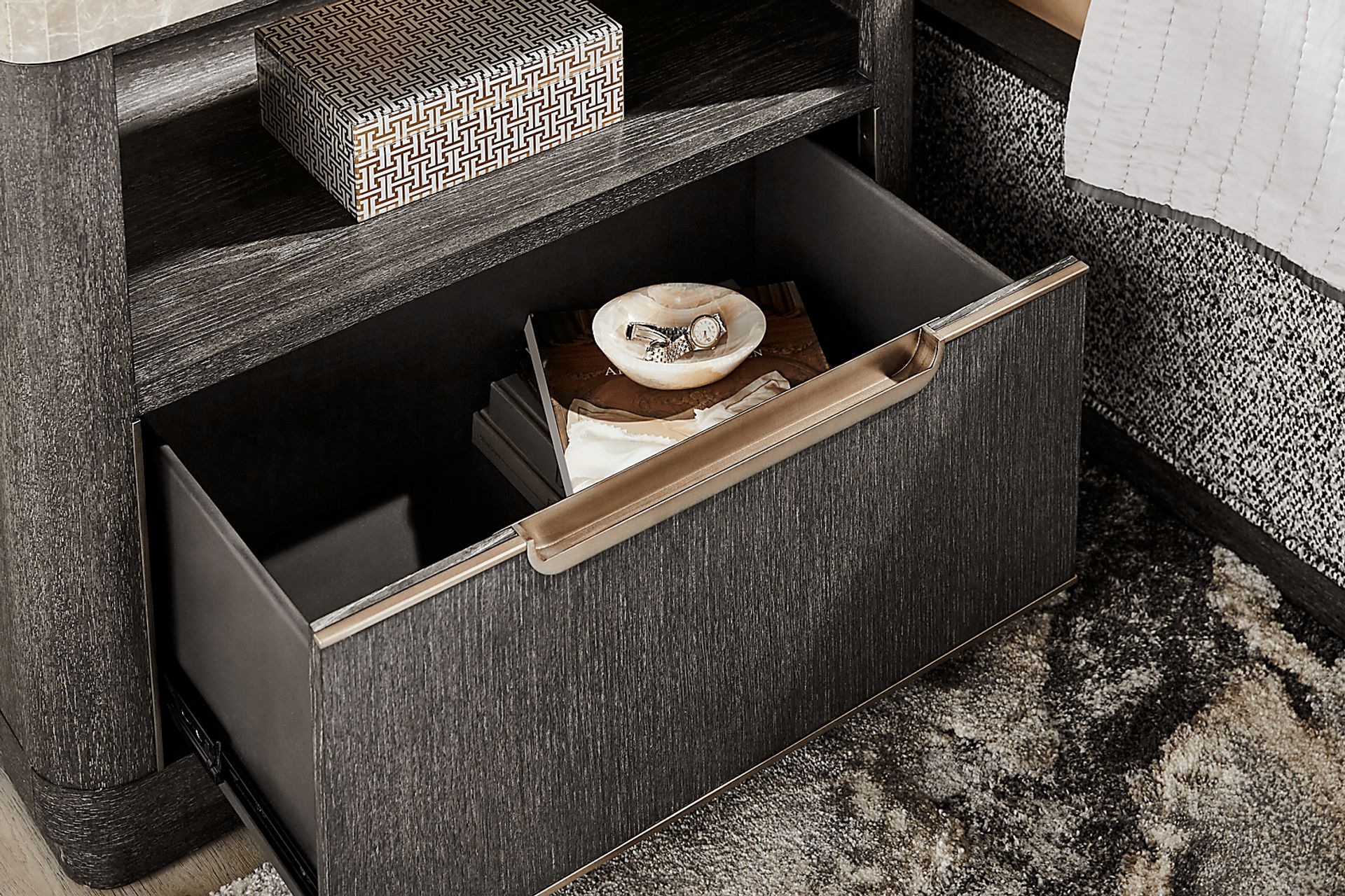 Preston Heights Gray Nightstand - Image 4