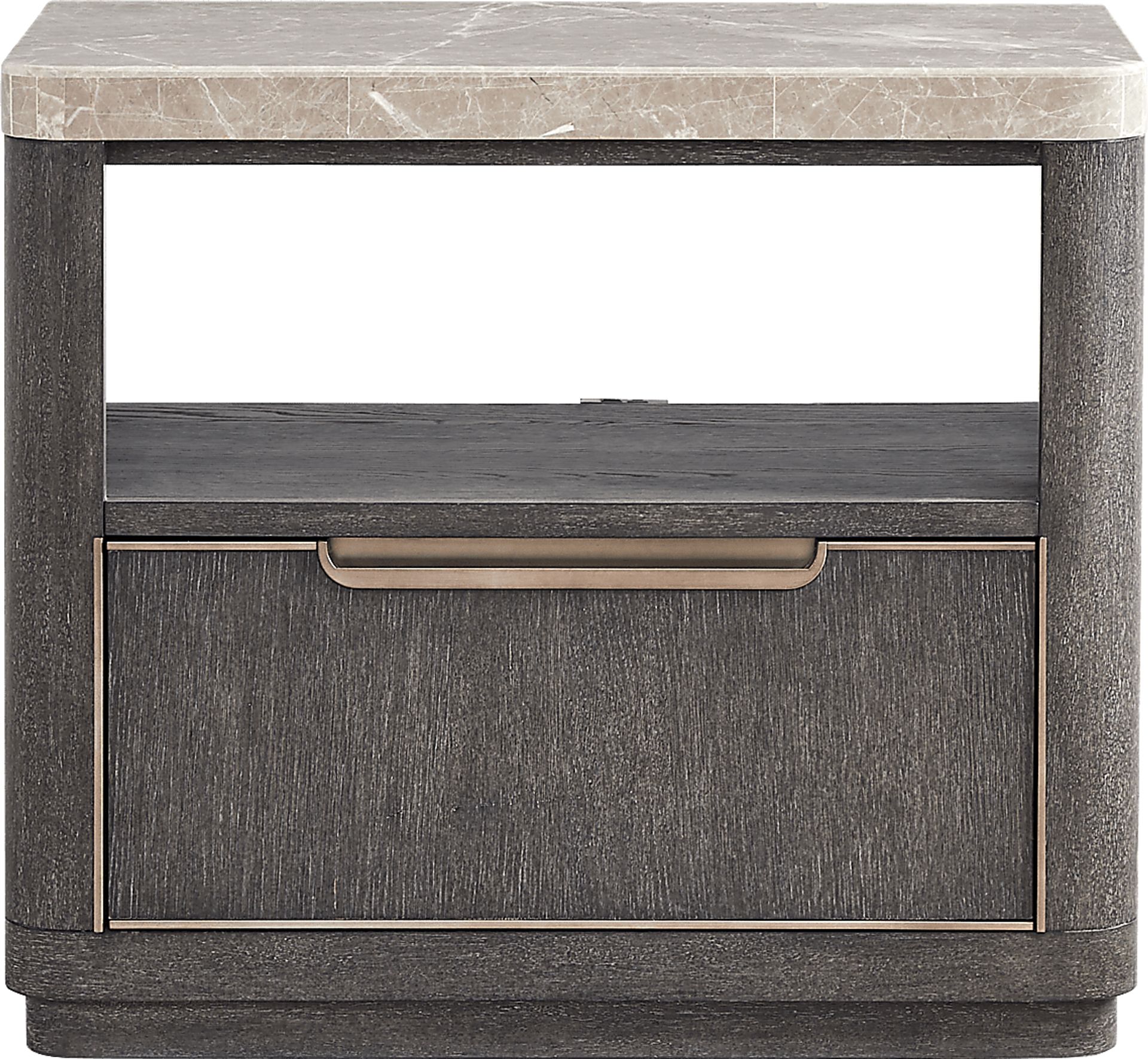 Preston Heights Gray Nightstand - Image 1