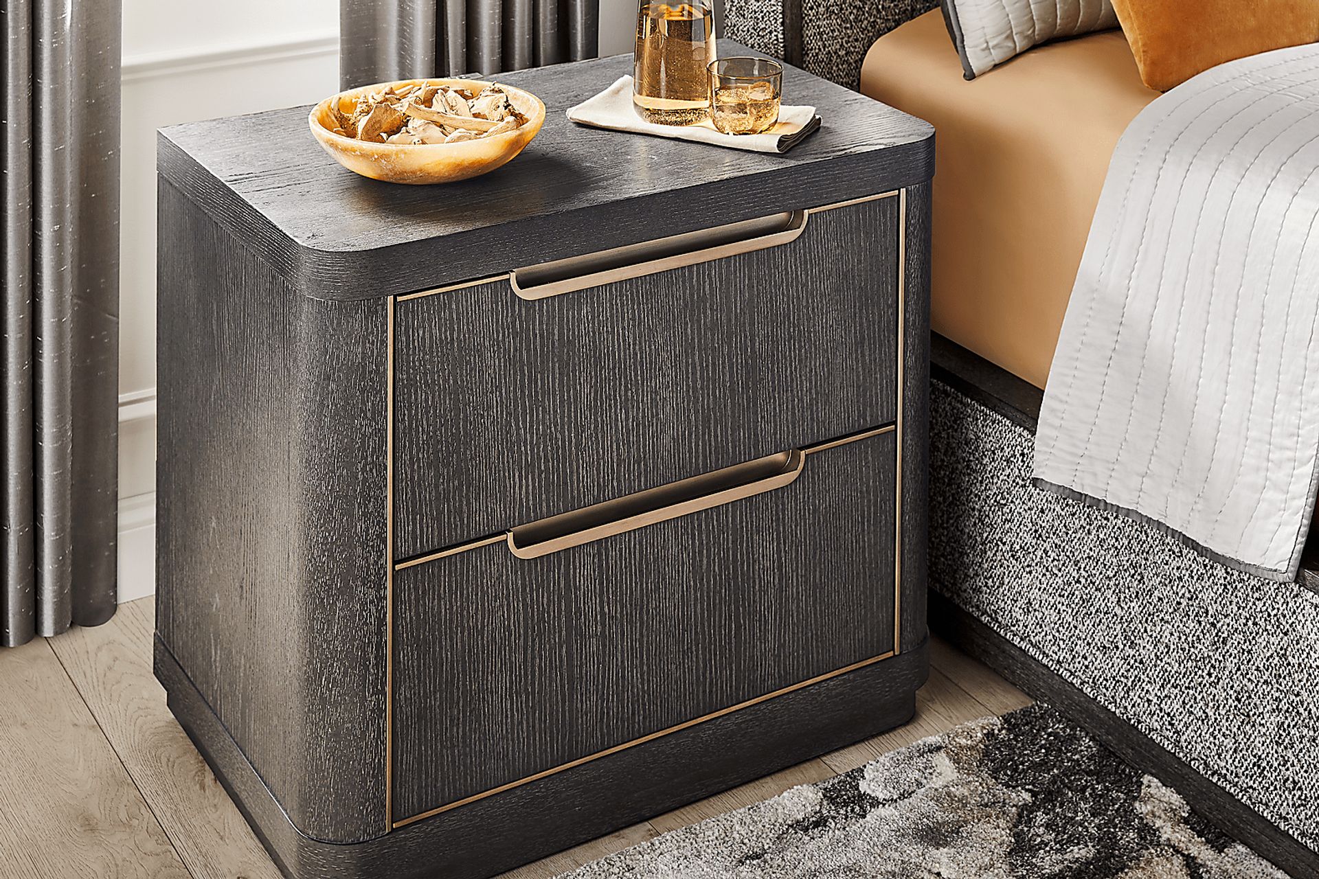 Preston Heights Gray Nightstand - Image 3