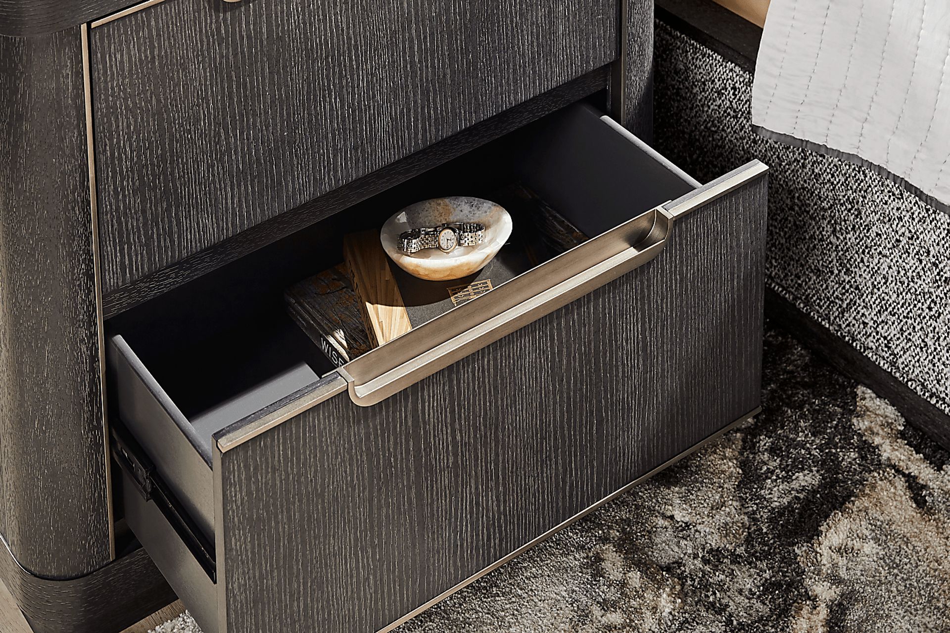 Preston Heights Gray Nightstand - Image 4