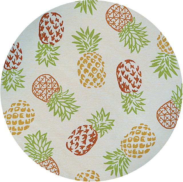 Prickly Pineapple Beige 7'10 Indoor/Outdoor Round Rug - Thumbnail - Image 1