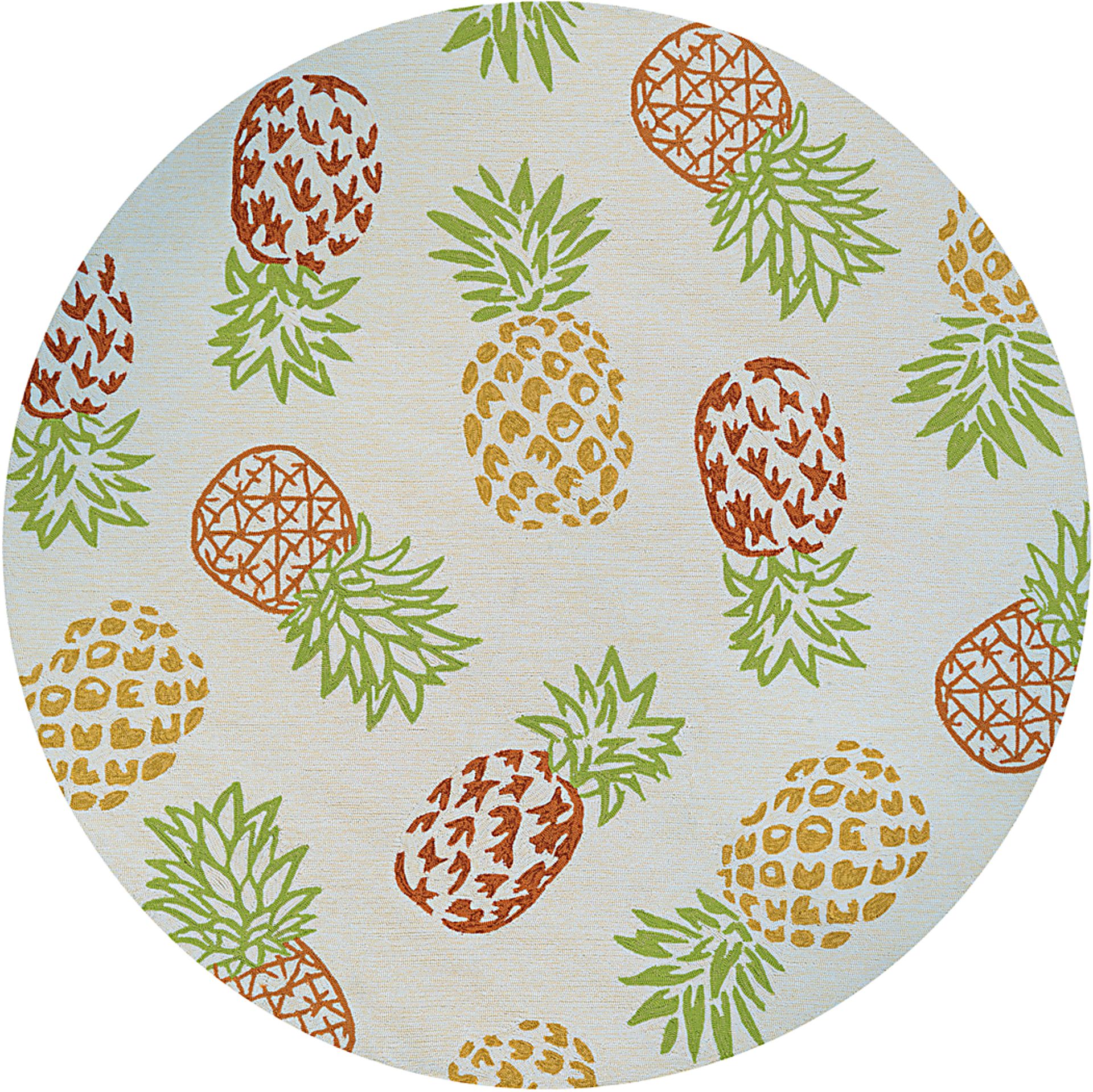 Prickly Pineapple Beige 7'10 Indoor/Outdoor Round Rug - Image 1