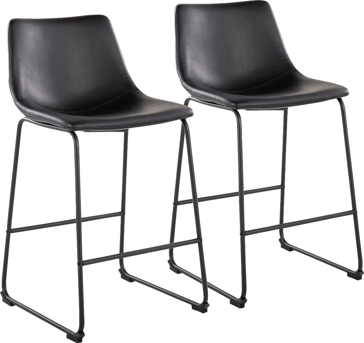 Pridemore II Black Counter Height Stool, Set of 2