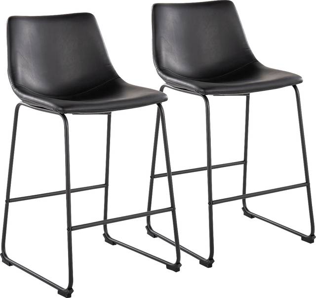 Pridemore II Black Counter Height Stool, Set of 2 - Thumbnail - Image 1