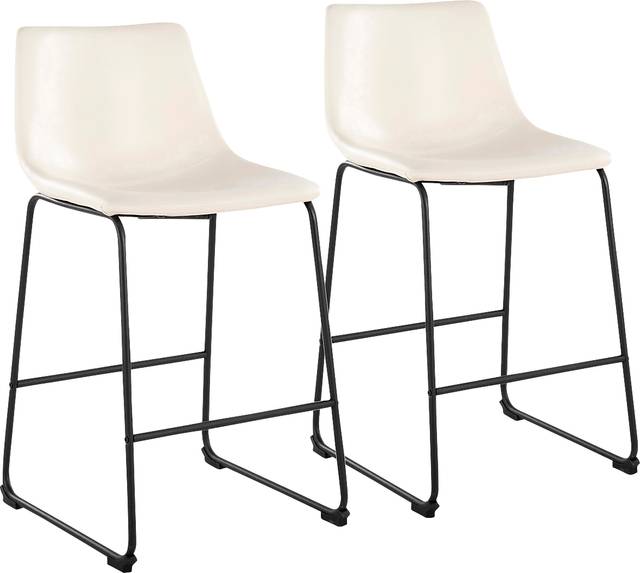 Pridemore II White Counter Height Stool, Set of 2 - Thumbnail - Image 1