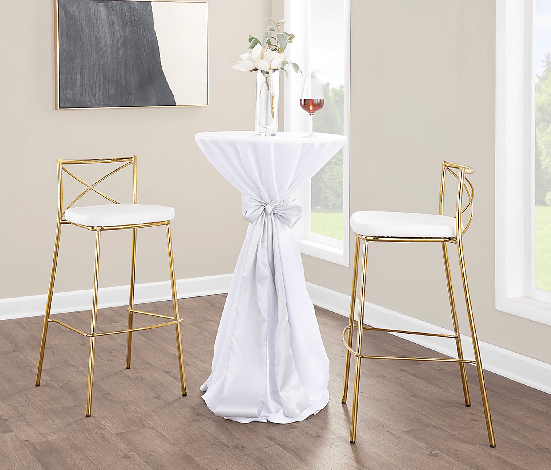 Prienwood White Barstool, Set of 2 - Image 2