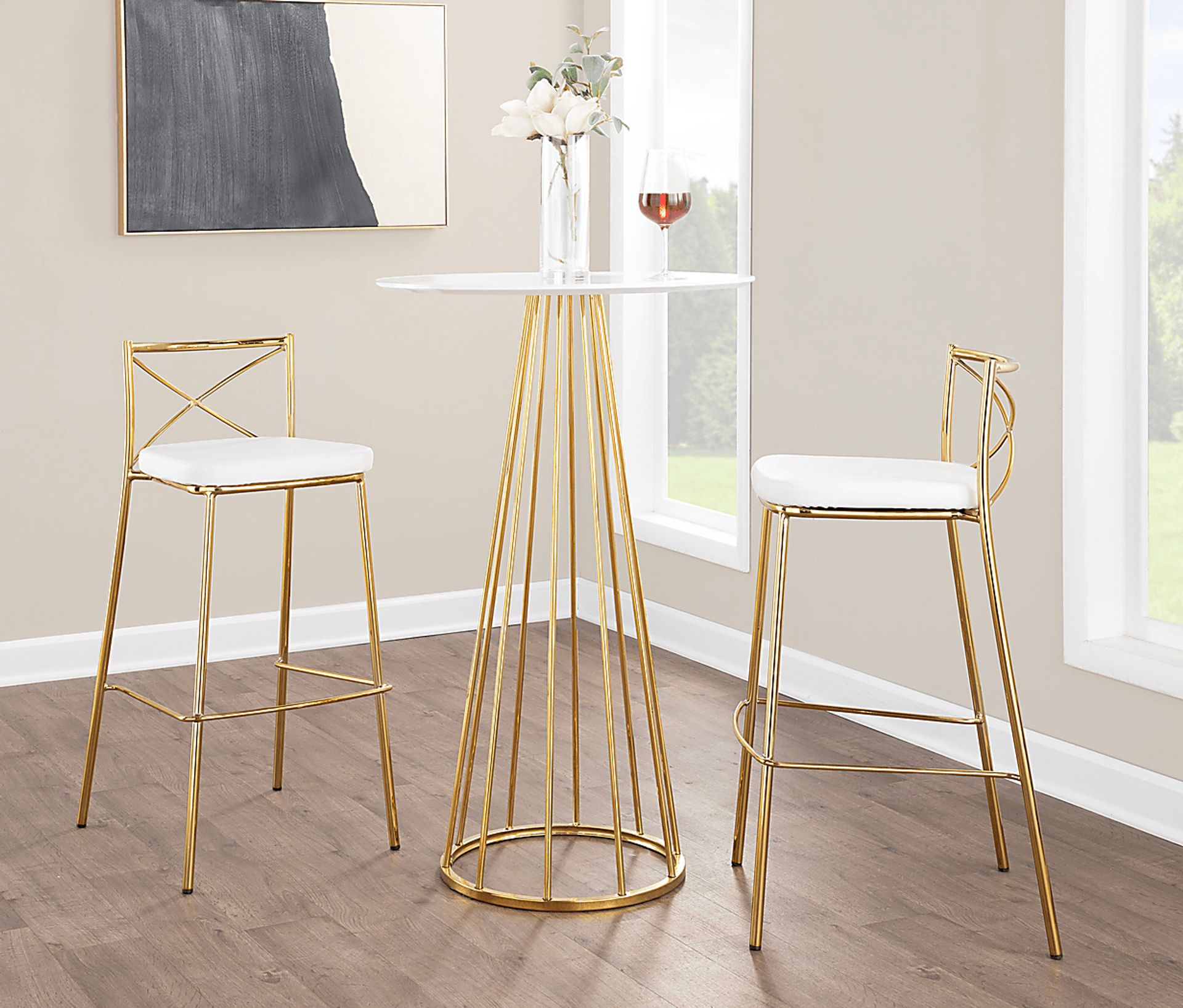 Prienwood White Barstool, Set of 2 - Image 3