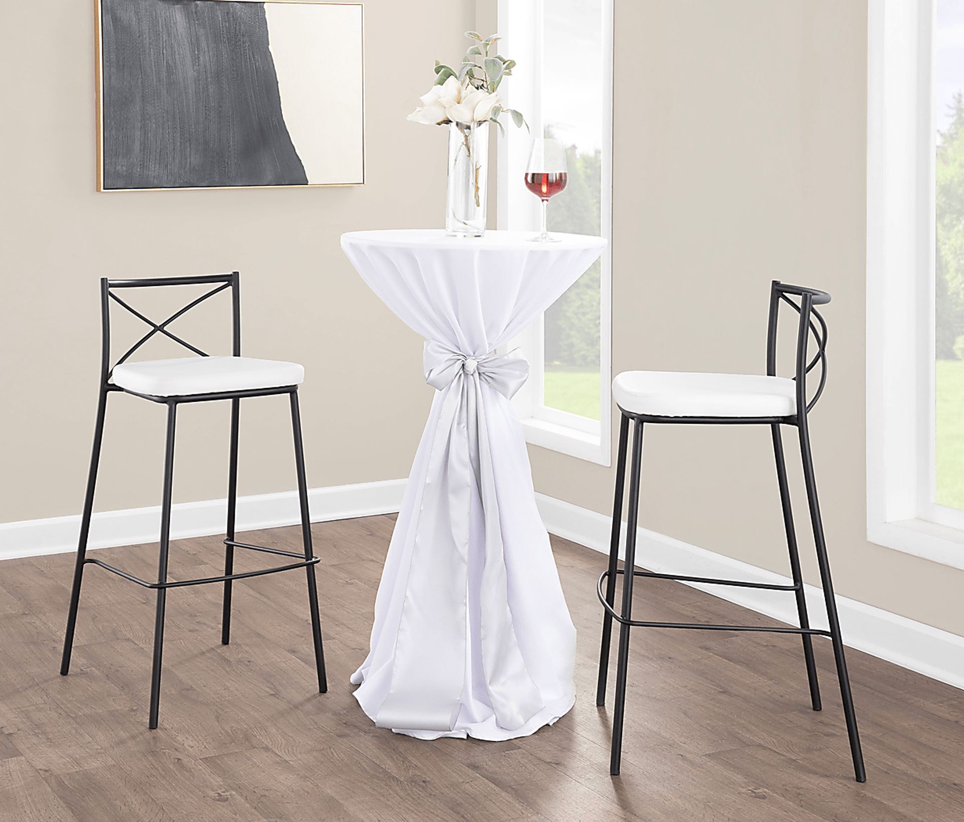 Prienwood White Barstool, Set of 2 - Image 2