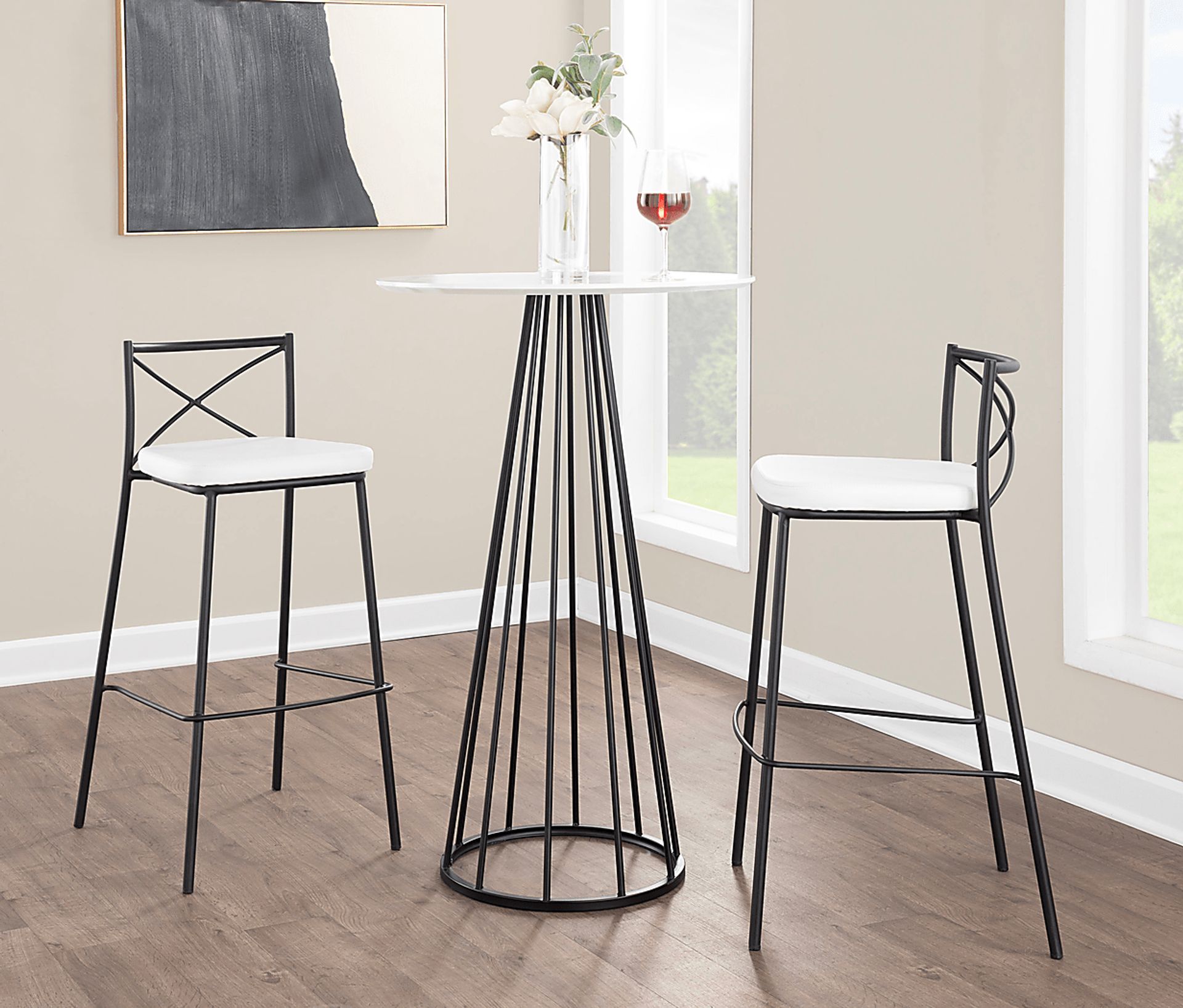 Prienwood White Barstool, Set of 2 - Image 3