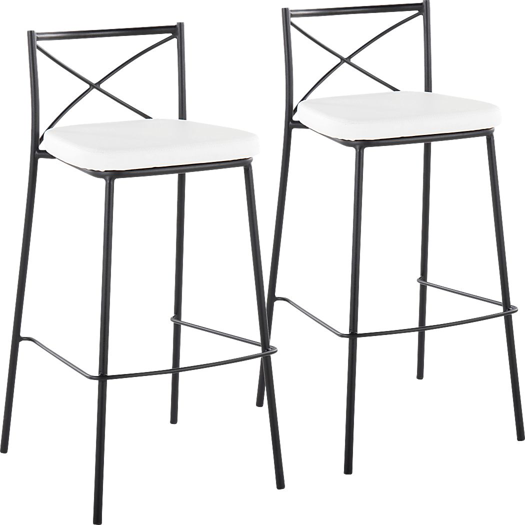 Prienwood White Barstool, Set of 2