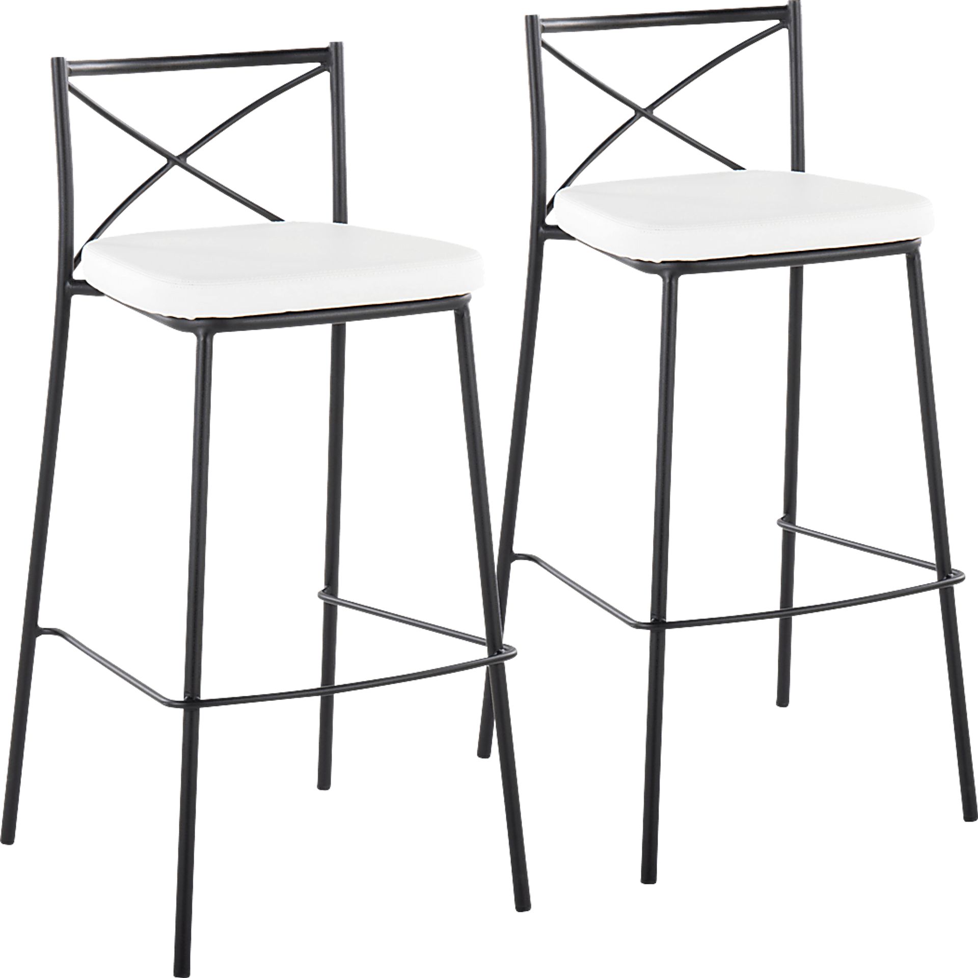 Prienwood White Barstool, Set of 2 - Image 1