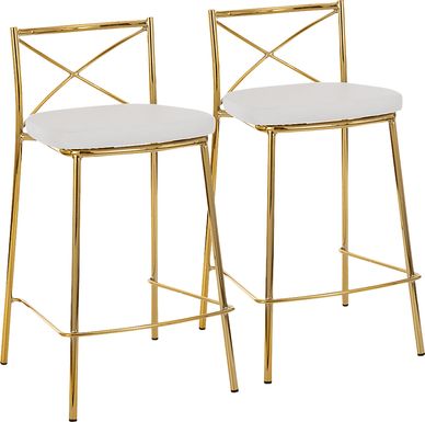 Prienwood White Counter Height Stool, Set of 2