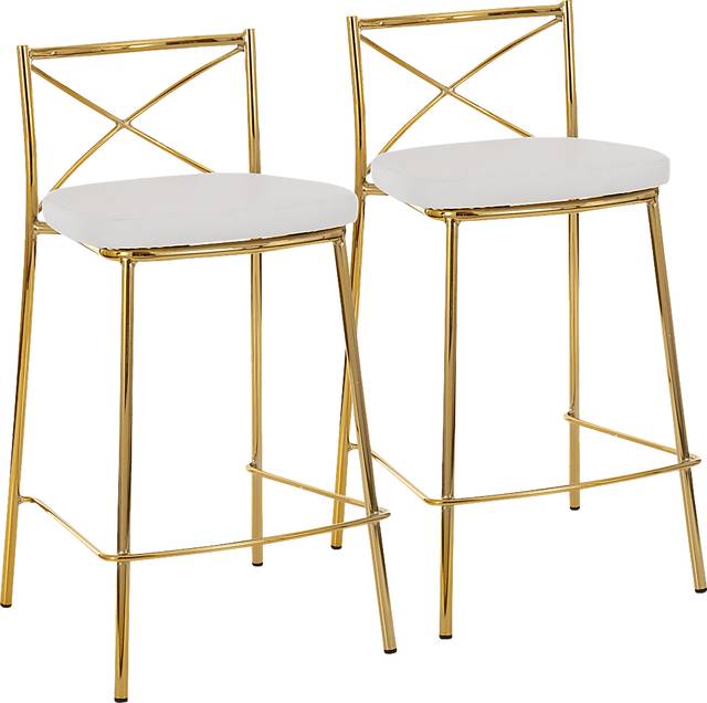 Prienwood White Counter Height Stool, Set of 2 - Thumbnail - Image 1