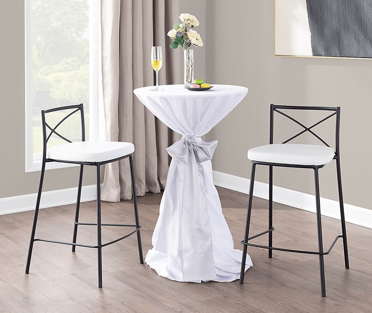 Prienwood Black Black,Colors White Polyurethane Fabric Counter Height ...
