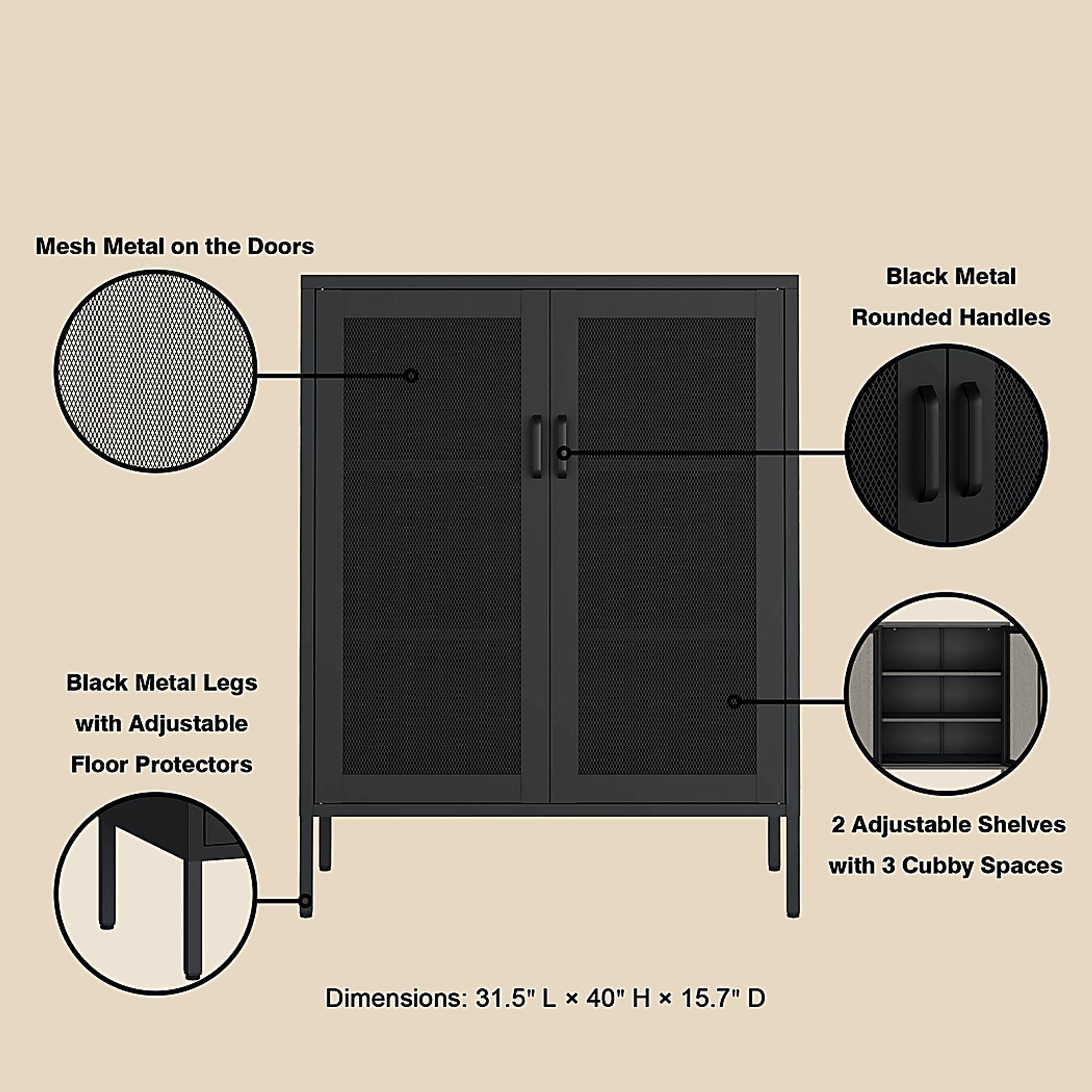 Primediany Black Accent Cabinet - Image 12