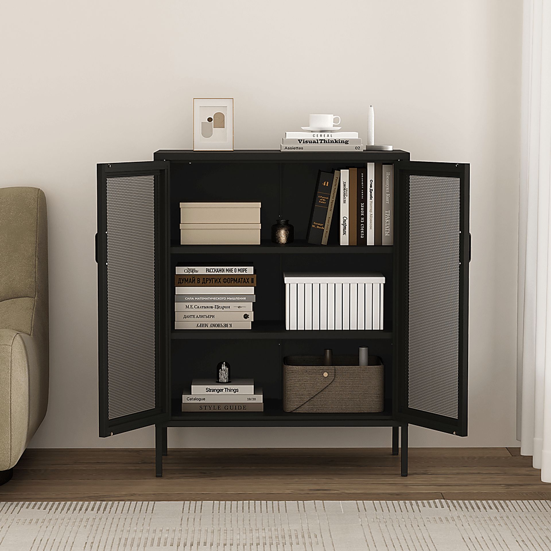 Primediany Black Accent Cabinet - Image 2