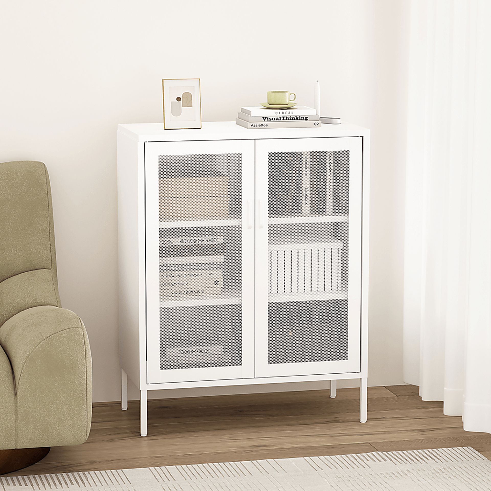 Primediany White Accent Cabinet - Image 2