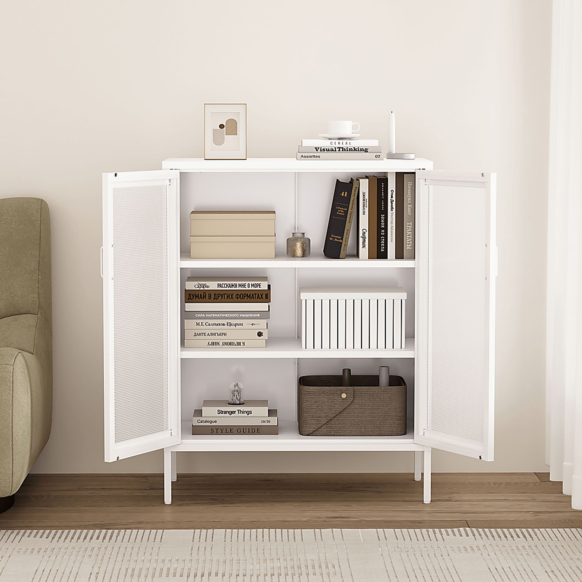 Primediany White Accent Cabinet - Image 3