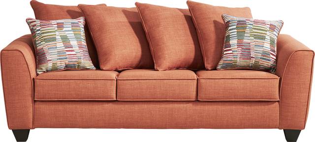 Primwell Place Orange 7 Pc Living Room with Sleeper Sofa - Thumbnail - Image 2