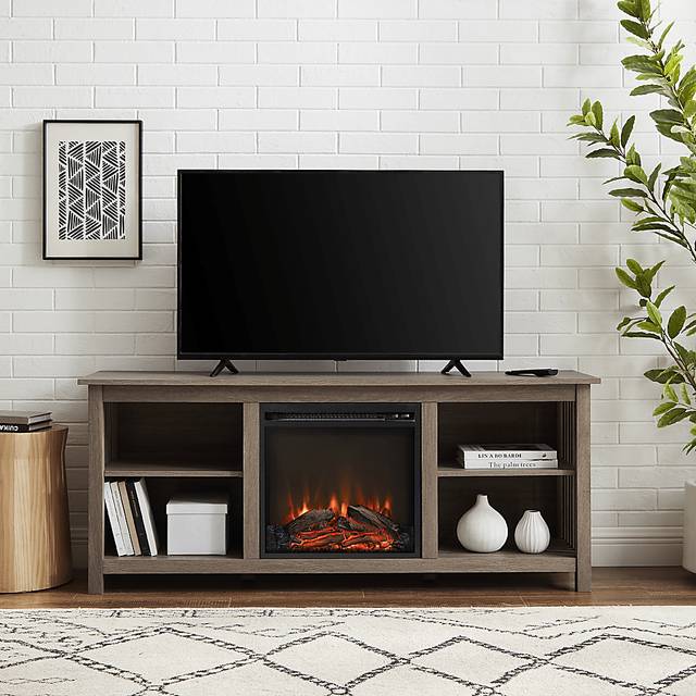 Primwood Driftwood 58 in. Console, With Electric Fireplace - Thumbnail - Image 2