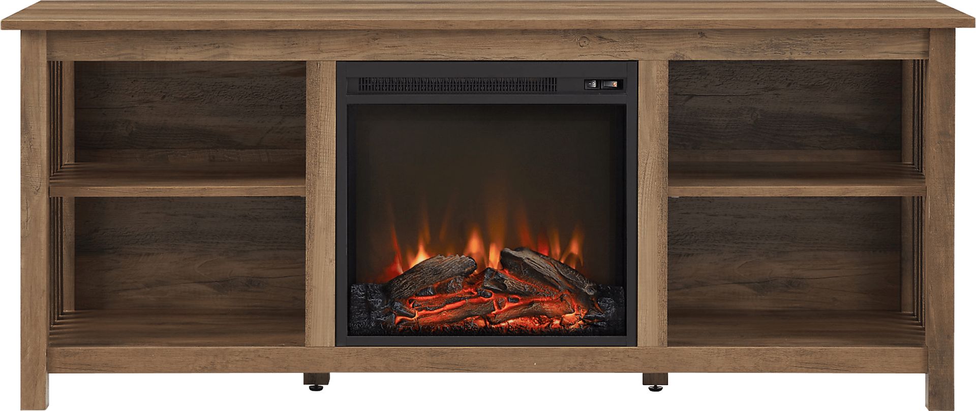 Primwood Oak 58 in. Console, With Electric Fireplace - Image 3