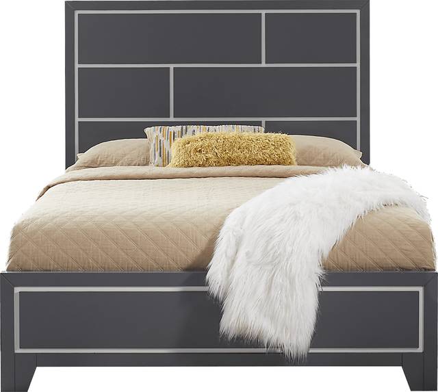 Princeton Hall Blue 3 Pc Queen Bed - Thumbnail - Image 1