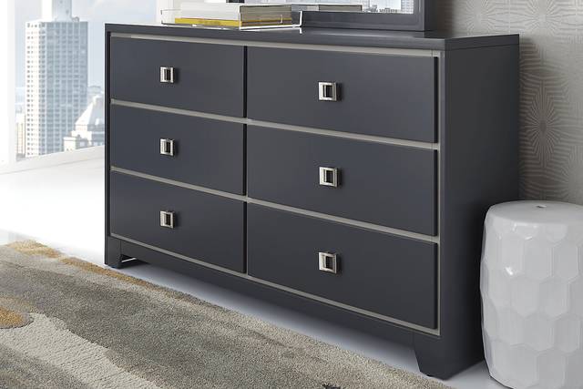 Princeton Hall Blue 5 Pc Queen Bedroom - Thumbnail - Image 4